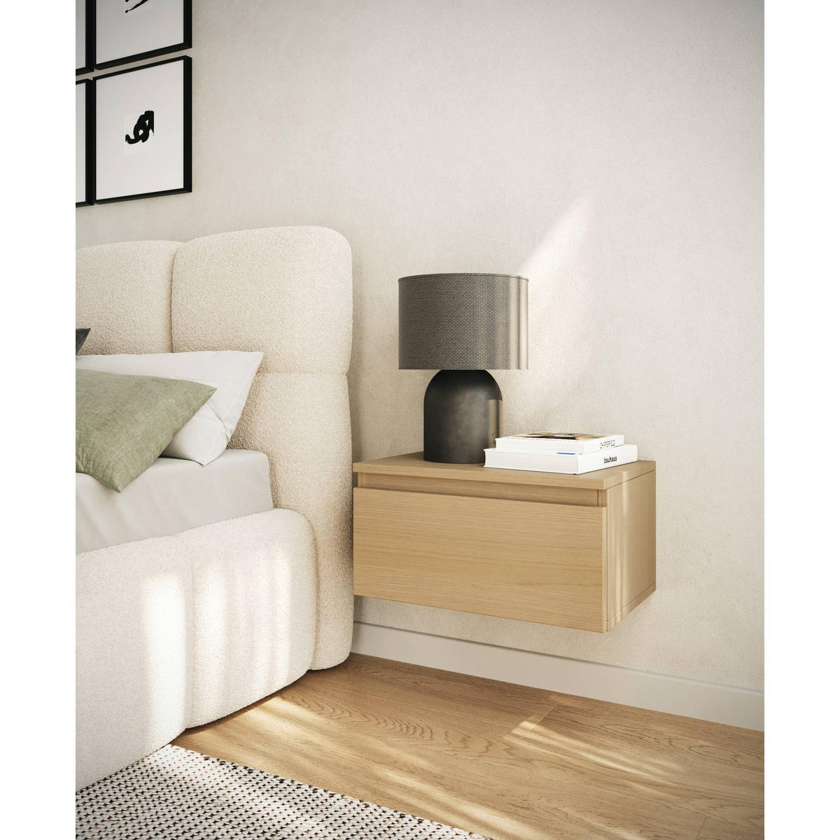 WANDNACHTTISCH Bemmi Eiche Lindberg 49 cm - Eichefarben, Holzwerkstoff (48.4/25.4/31.8cm) - Selsey
