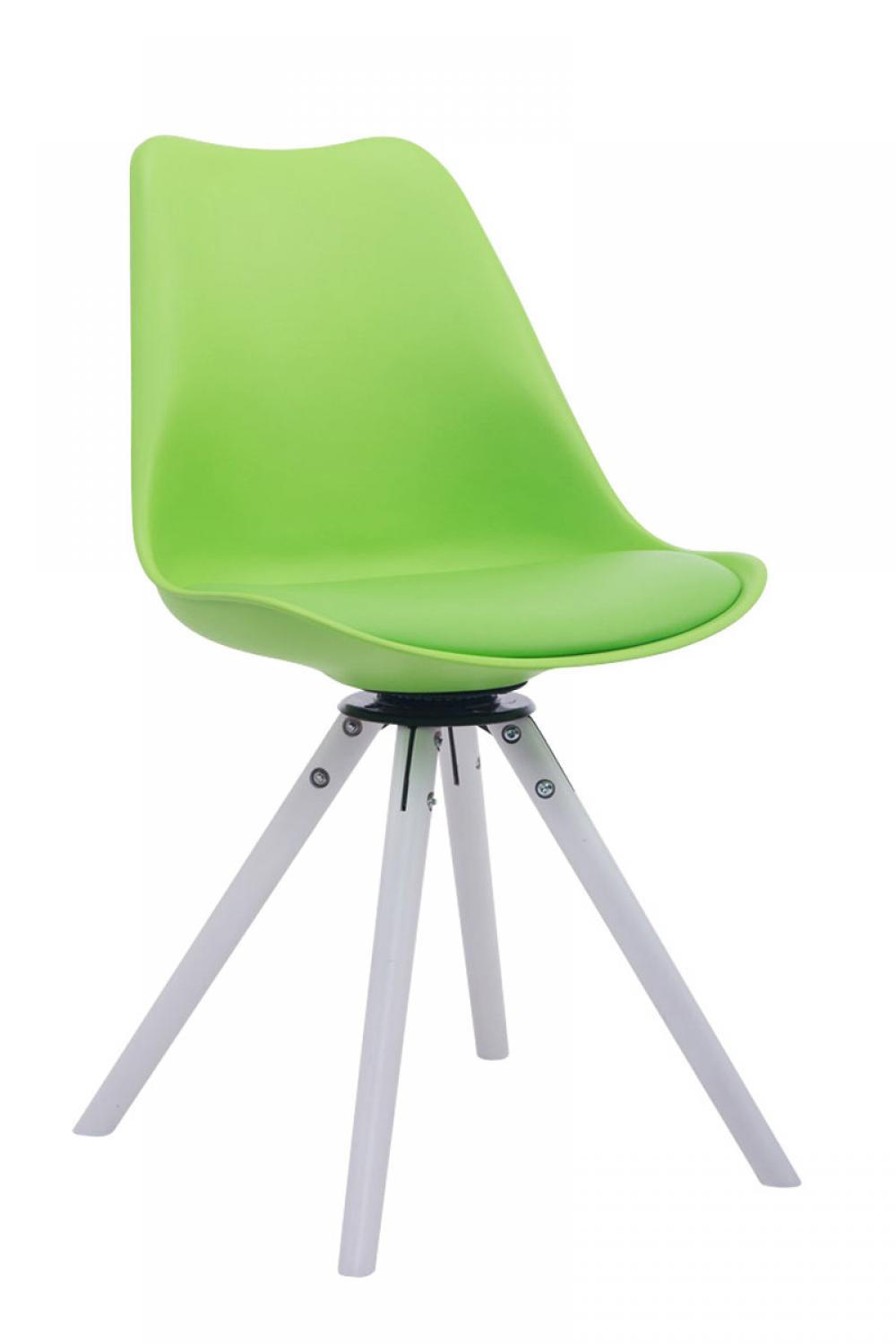 STUHL Lederlook grün - Weiß/Grün, Holz/Textil (48/84/56cm) - CLP