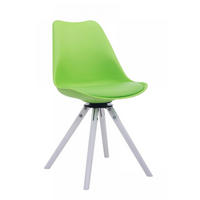 STUHL Lederlook grün - Weiß/Grün, Holz/Textil (48/84/56cm) - CLP