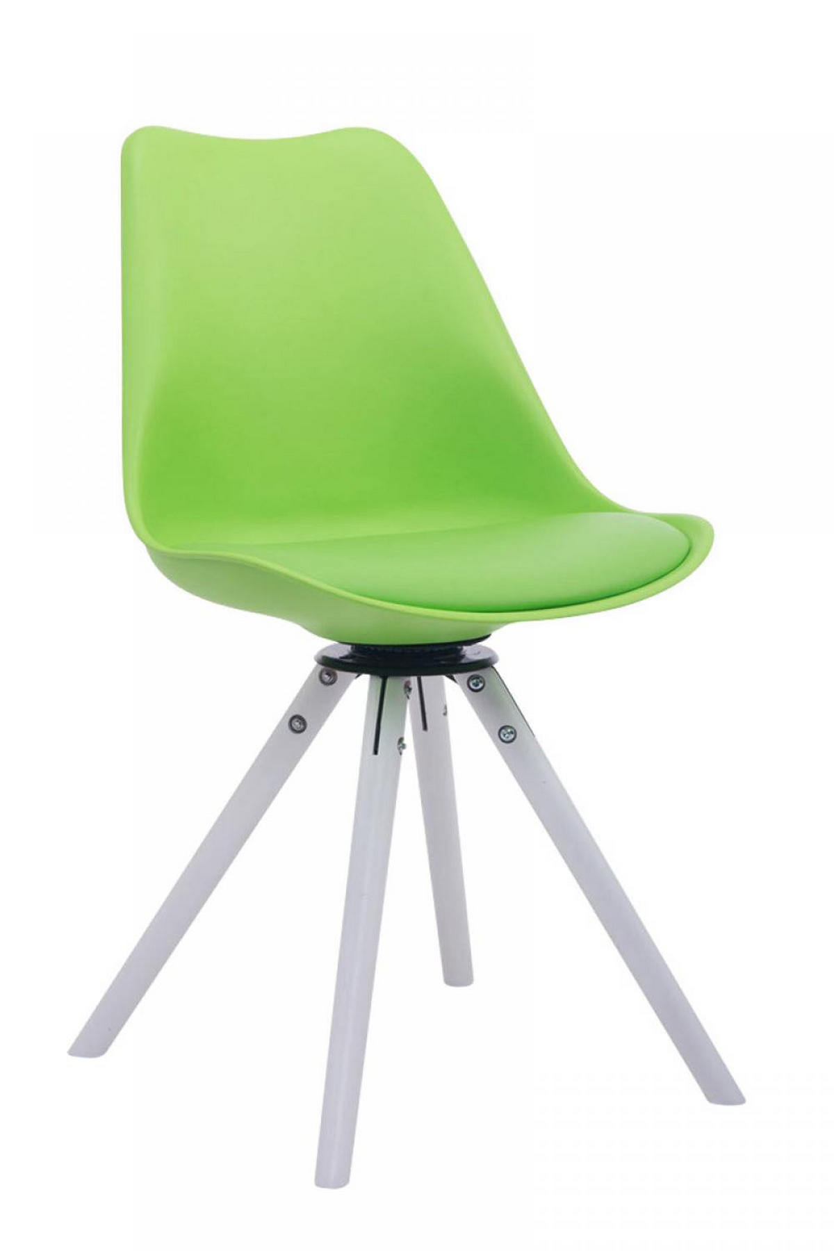 STUHL Lederlook grün - Weiß/Grün, Holz/Textil (48/84/56cm) - CLP