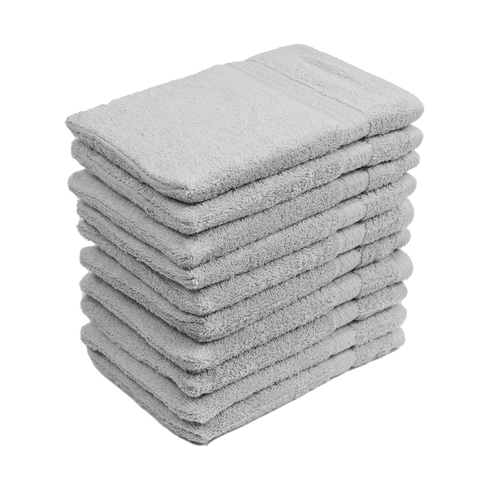 WASCHLAPPEN 16x21 cm aus 100% Baumwolle 500g/m2, 10er Set Waschhandschuhe Silber - Silberfarben, Textil (16/21cm) - Carpe Sonno
