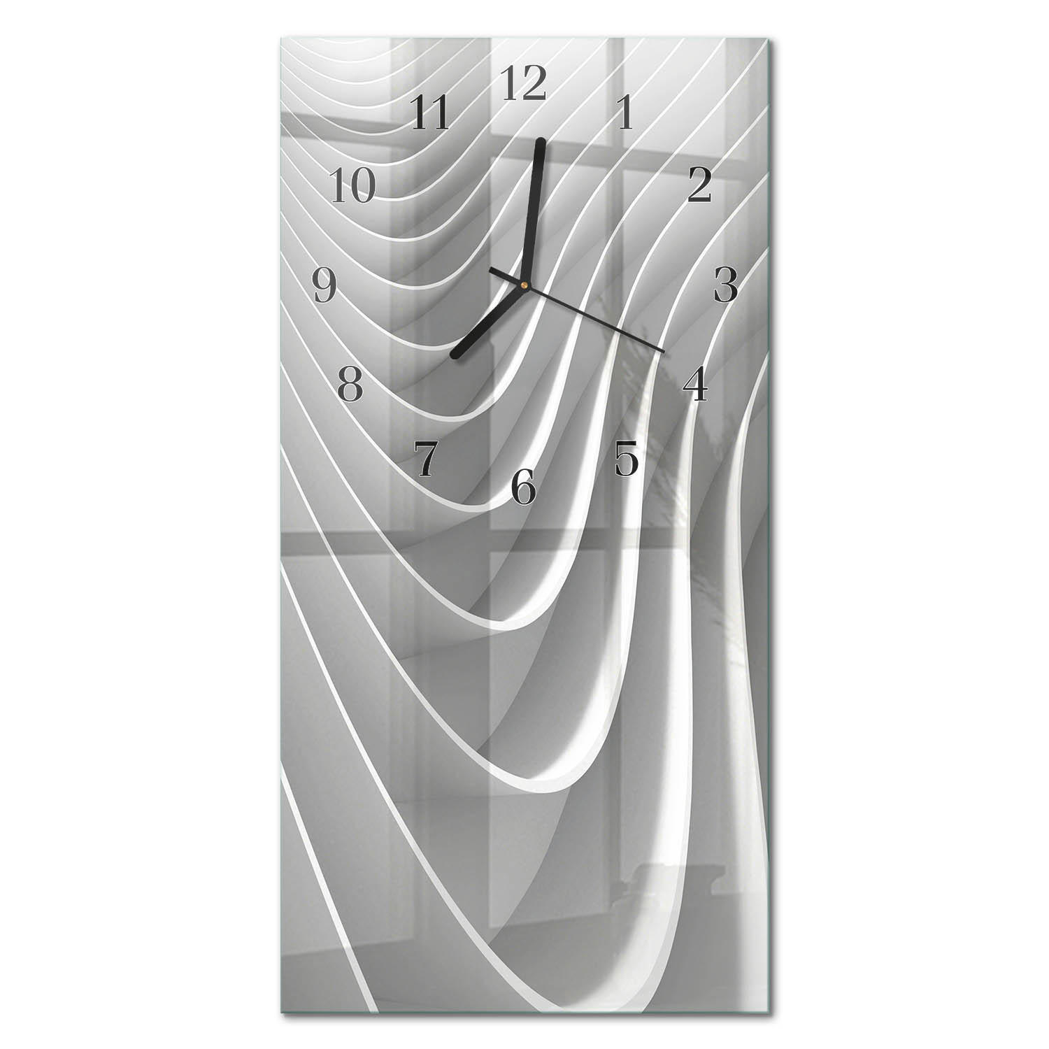 WANDUHR aus Glas 30x60 cm - Abstraktion - Grau, Glas (30/60/0.4cm) - TULUP