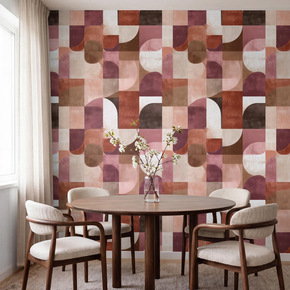 TAPETE - Geometrie - Modern - Retro - 220x200 cm - Multicolor, Papier (220/200cm) - OnlyWow