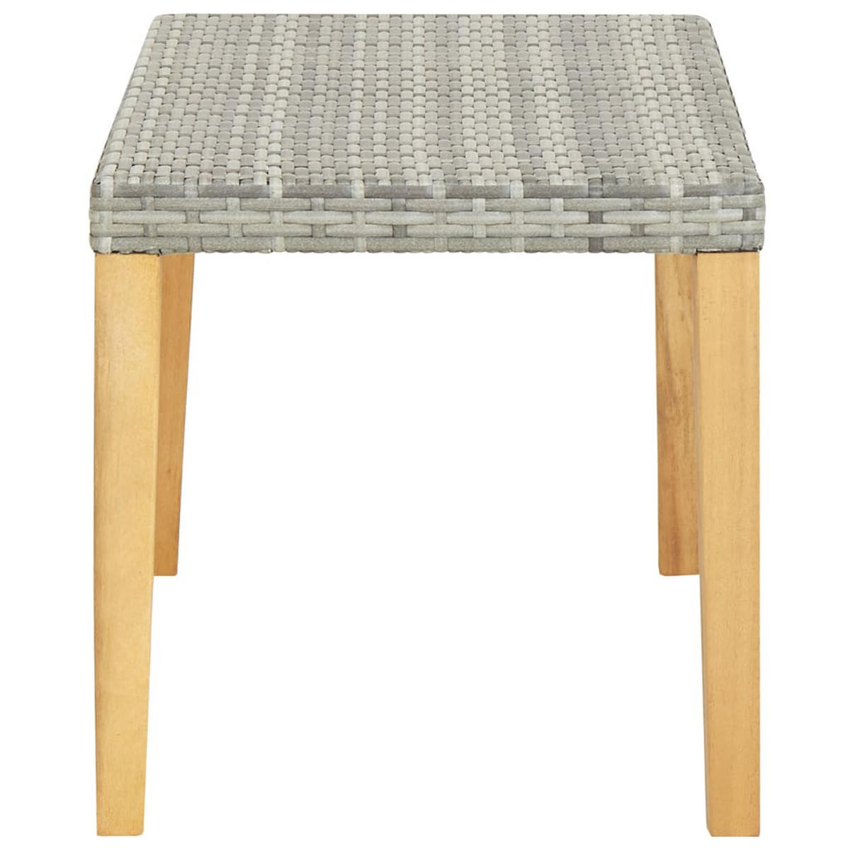 GARTENBANK 120 cm Grau Poly Rattan und Massivholz - Grau, Holz (120/40/40cm) - furnicato