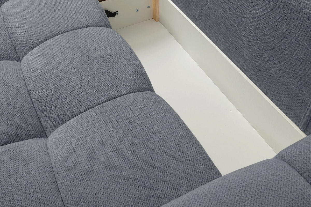 ECKSOFA Taremi mit Chenillebezug Dunkelgrau, beidseitig - Dunkelgrau/Schwarz, Textil (267/185cm) - Selsey