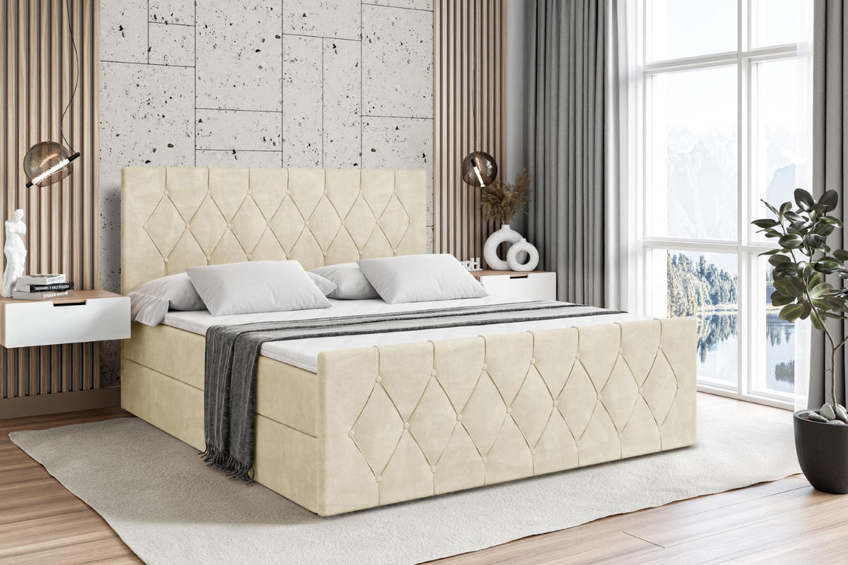 BOXBETT VELANTO-Z - 160 x 200 - H3 - Beige - Beige, Holzwerkstoff (160/200cm) - ALTDECOR