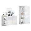 WOHNZIMMERSET Venedig Beton Oxid Optik - Hellgrau, Holzwerkstoff (248/151.5/36cm) - Vladon