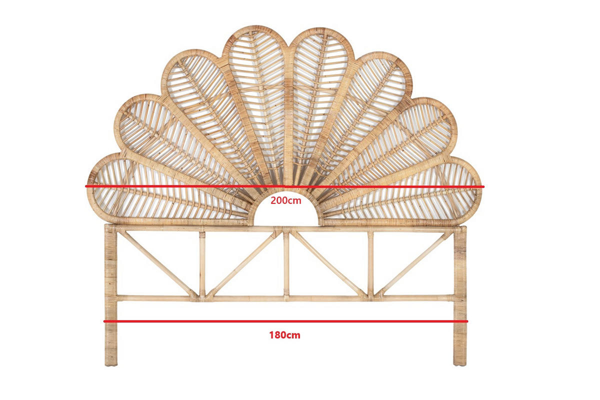 KOPFTEIL aus Rattan - Braun, Holz (180/155/4cm) - Giner y Colomer