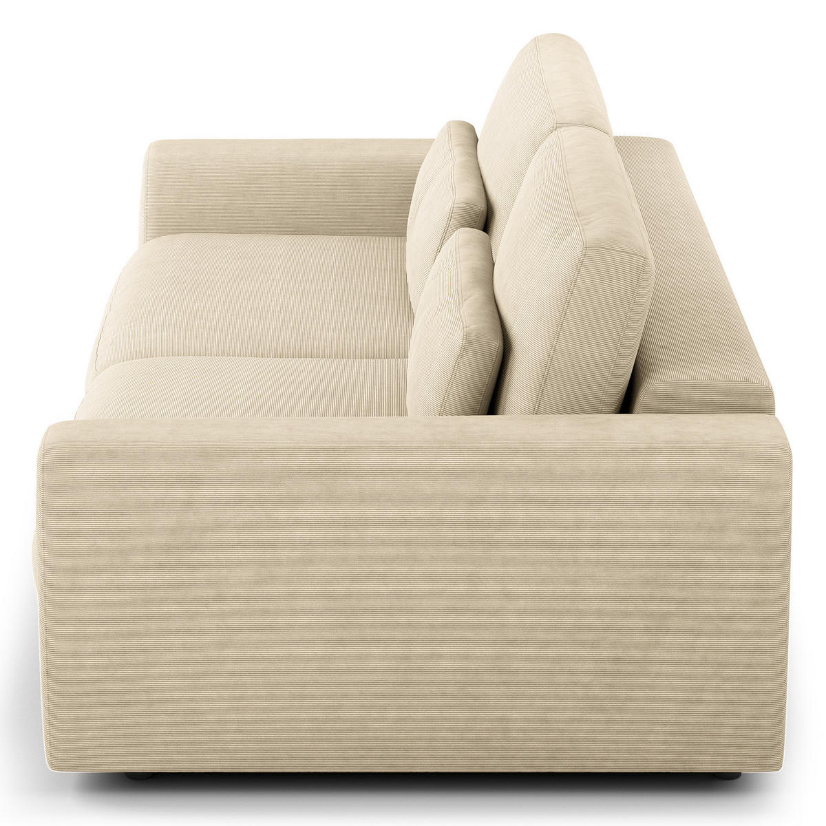 3-SITZER SOFA - Beige/Schwarz, Kunststoff/Textil (252/80/117cm) - home24