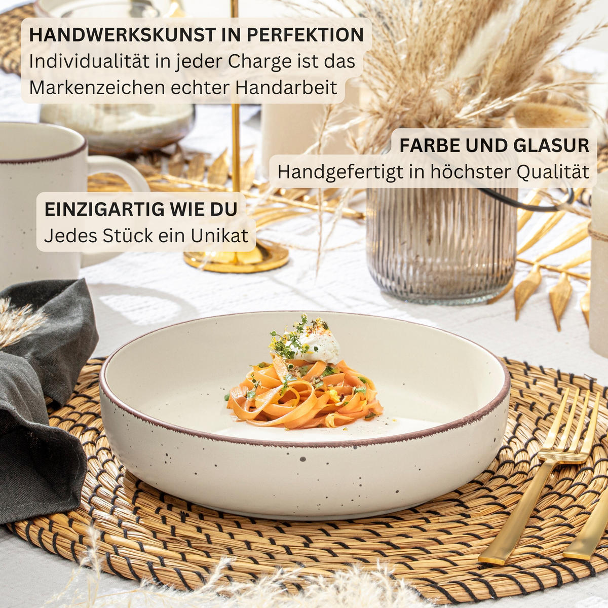 TAFELSERVICE BOMBAY MOONLIGHT - 16 tlg aus Steingut - Multicolor, Stein (27/9.5/27cm) - Sänger