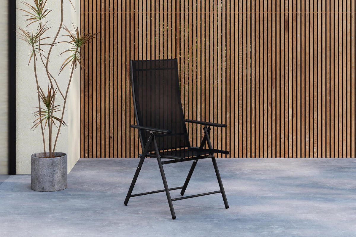 RELAXSESSEL LEVANZO Schwarz 56x59x108 cm - Schwarz, Metall (56/108/59cm) - FURNLUX