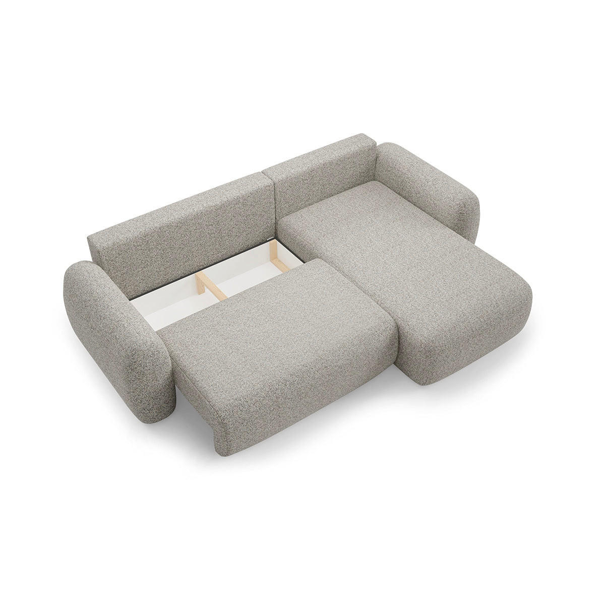 ECKSOFA Carmela 3 Sitzplätze Hellgrau - Grau, Holz (304/190cm) - Petits-meubles