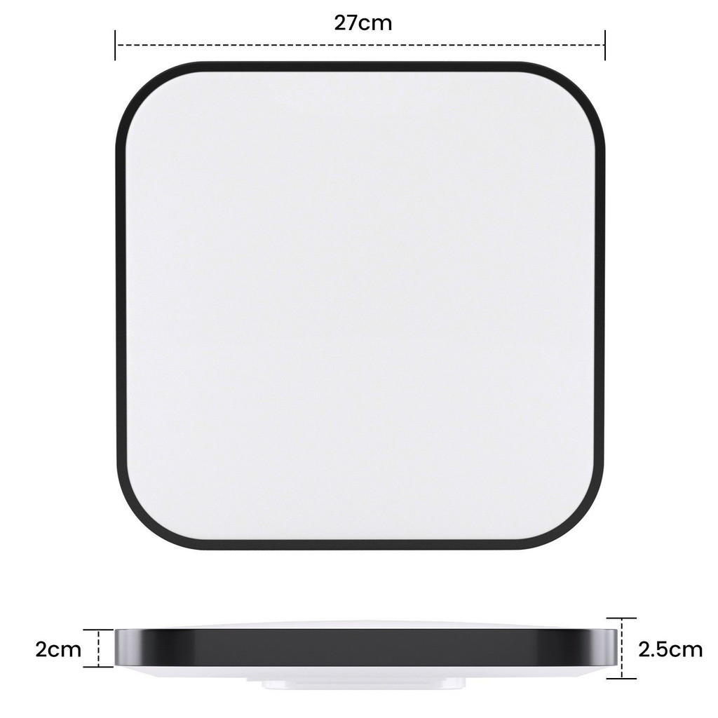 Thumbnail - Nettlife Led-Deckenleuchte, Schwarz, Kunststoff, 27x3x27 cm, Lampen & Leuchten, LED Beleuchtung, LED-Deckenleuchten
