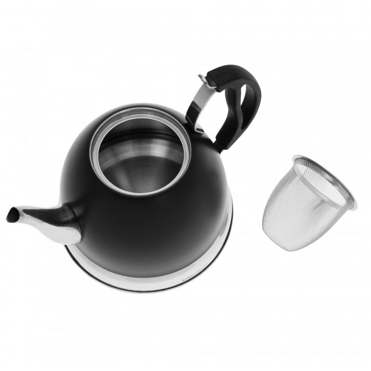 WASSERKESSEL Schwarz 16/16/14 cm KH1538 - Schwarz, Metall (16cm) - Kinghoff 