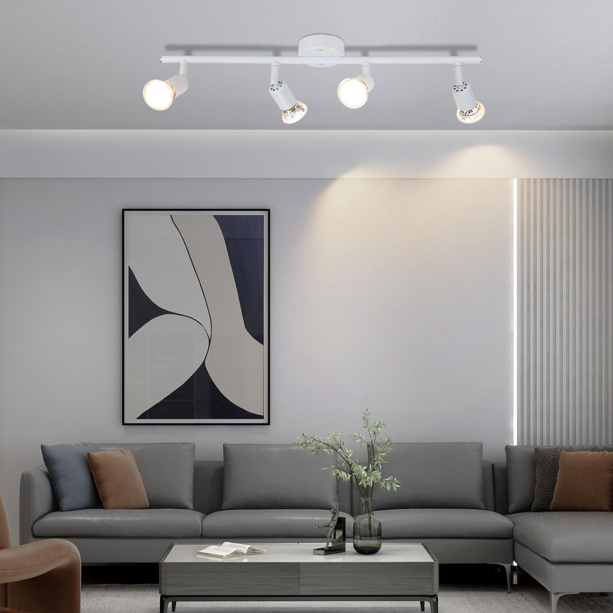 DECKENSTRAHLER Strahlmar 15/3.2/54 cm - Weiß, Metall (54/15/3.2cm) - ZMH