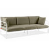 GARTENSOFA RAMBE 3-Personen mit Kissen, Weiß/Beige - Beige/Weiß, Textil/Metall (225/80/80cm) - KONSIMO®