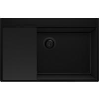 SPÜLBECKEN Oslo, 2-er set Alles Schwarz 78/50 cm 1 Becken + Ablauf-Set + Schneidebrett ab 80er Unterschrank - Schwarz, Kunststoff (78/20/50cm) - Primagran