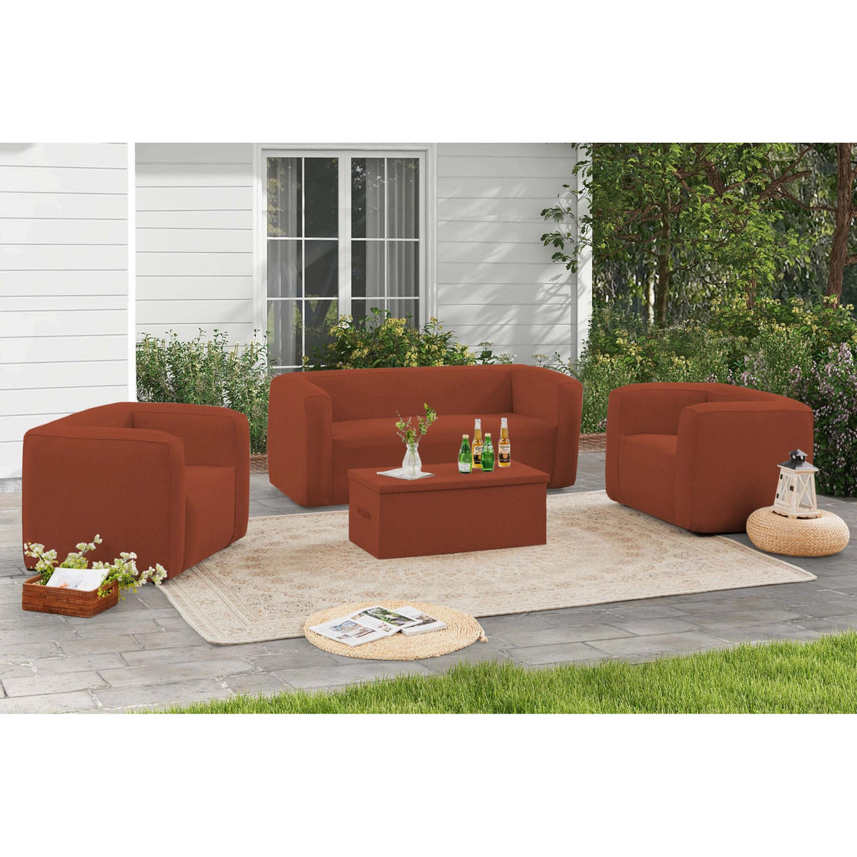 SESSEL aufblasbar - Drinnen und draußen - Farbe Terracotta - Terracotta, Kunststoff (66/78/93cm) - Terracotta