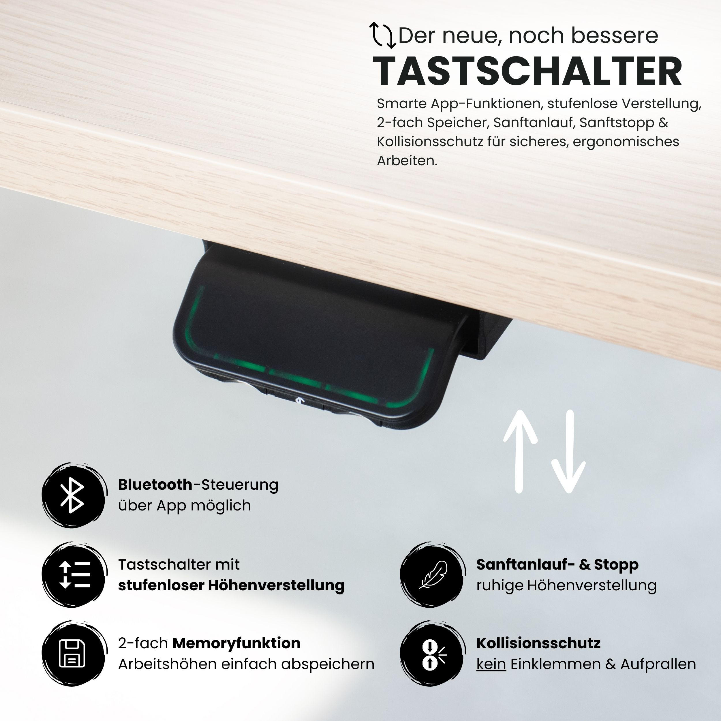 Thumbnail - bümö Schreibtisch, Grau, Holzwerkstoff, Nachbildung, Rechteckig, 160x74x80 cm, FSC Mix, Arbeitszimmer, Schreibtische, Bü...