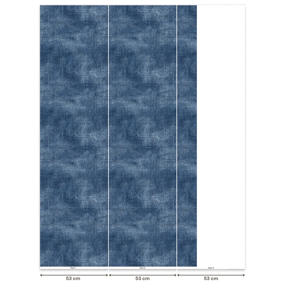 TAPETE - Leinen - Textur - Muster - Denim - Rustikal - 120x200 cm - Blau, Papier (120/200cm) - OnlyWow