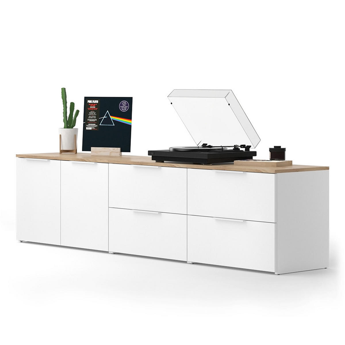 ŽIVÁ STĚNA Wido Bílá/Sonoma - bílá/Sonoma dub, kompozitní dřevo (200/50/40cm) - Vicco