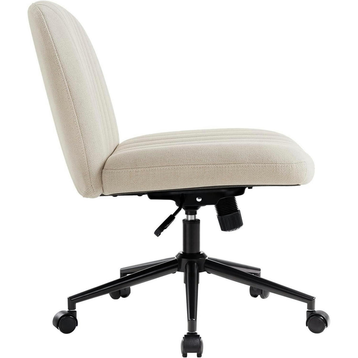 BÜROSTUHL ohne Armlehnen Beige mit Rollen - Beige, Textil (64/96/49.5cm)