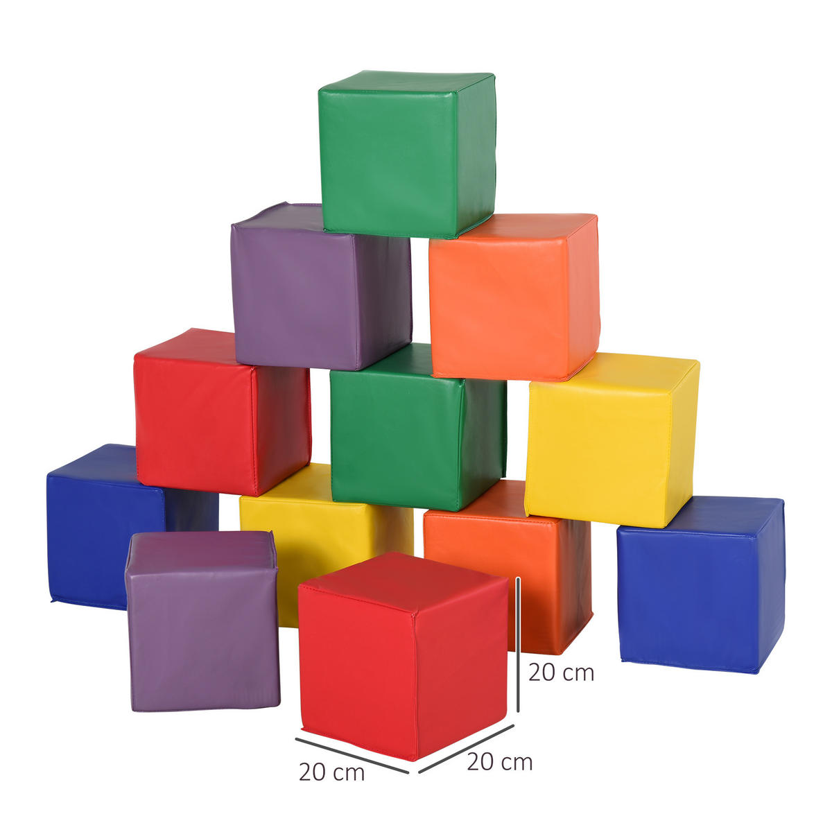 BAUSTEINSET - Rot/Grün, Kunststoff (20/20/20cm) - HOMCOM