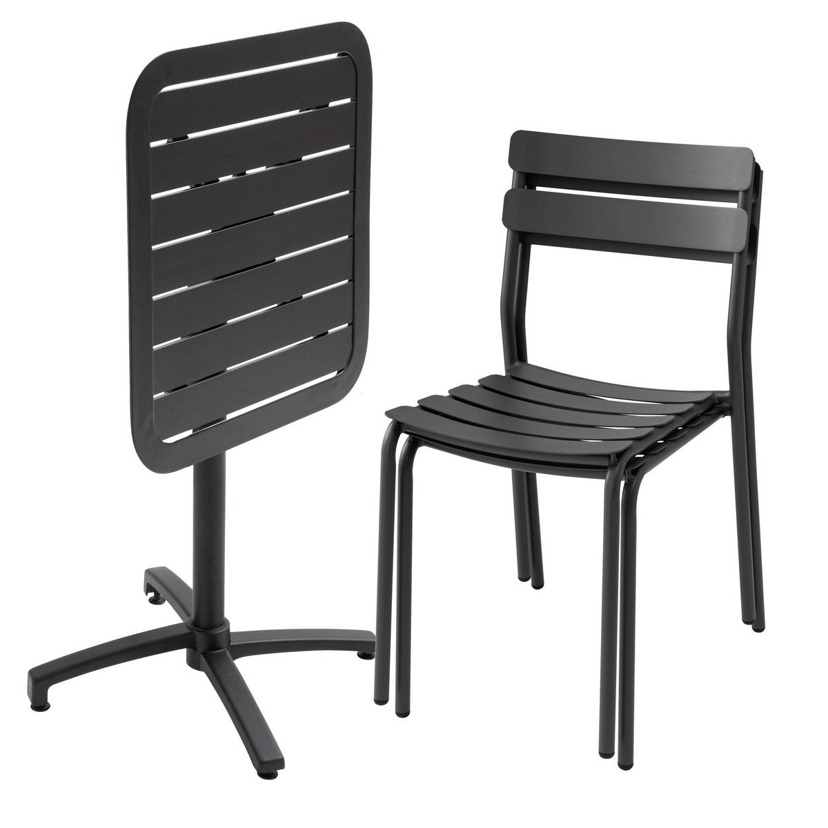 GARTENSET 3-tlg., Schwarz - Schwarz, Metall - Oviala