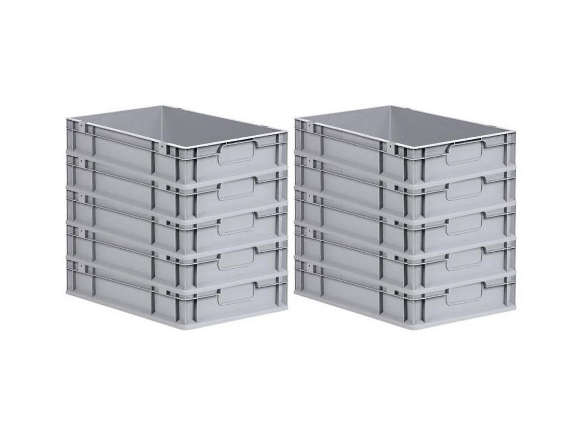 EUROBOX Nextgen Economy Griffe Geschlossen 12x40x60cm 23 Liter - Grau, Kunststoff (40/12/60cm) - PROREGAL