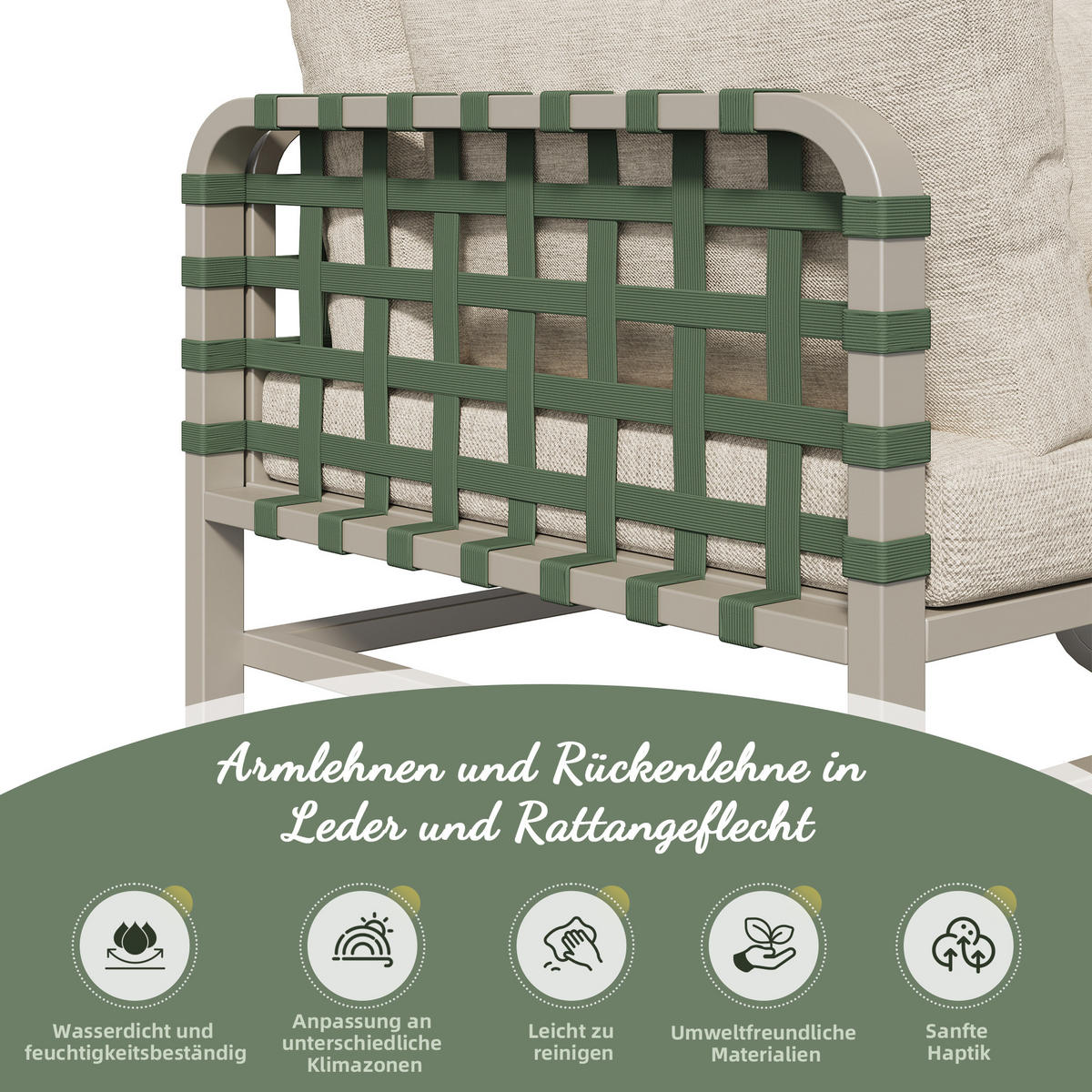 GARTENLOUNGE 5-tlg. Aprikose - Beige, Metall - ComfortXL