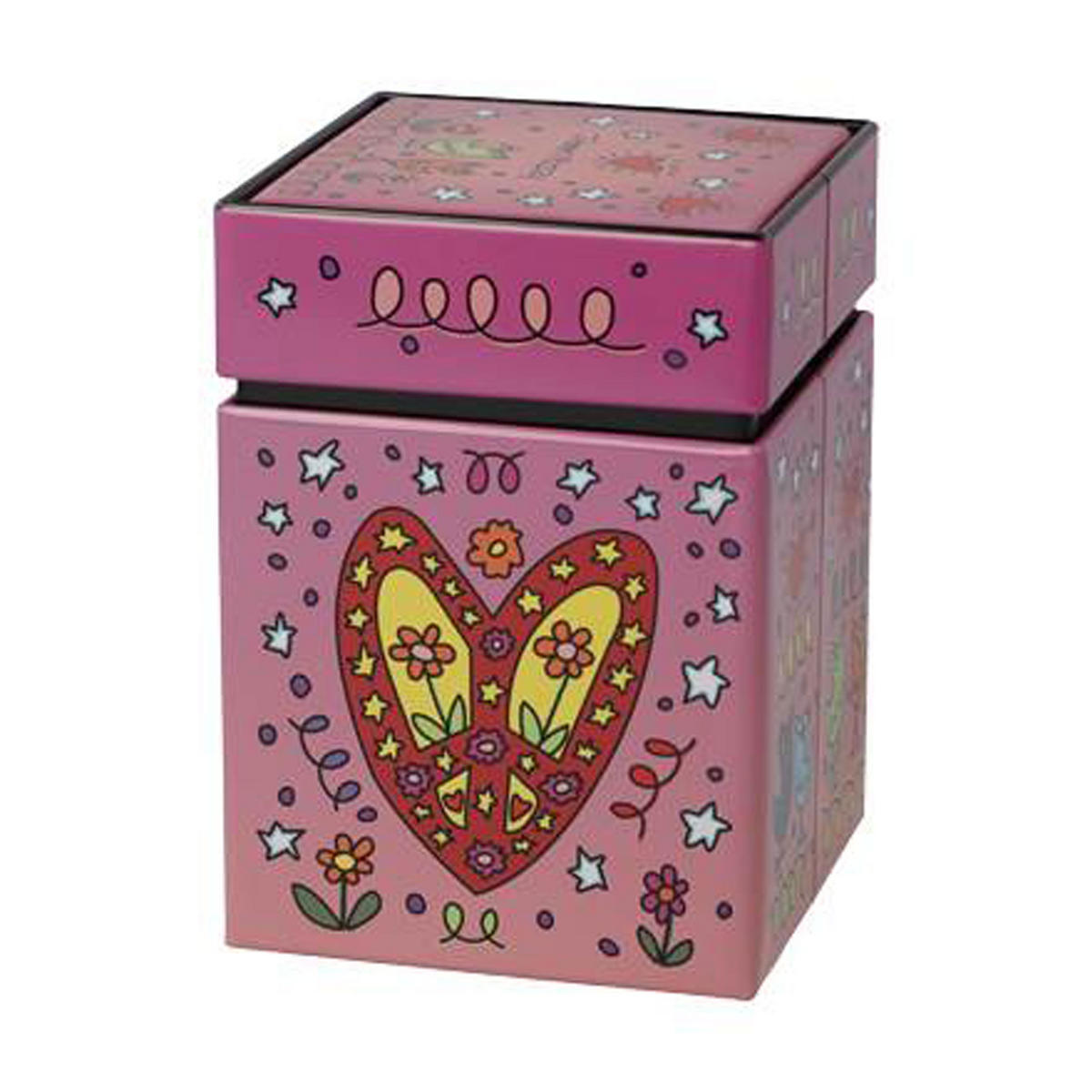 TEEDOSE James Rizzi - Peace of Love, Metall, Bunt, 0.6 L - Multicolor, Metall (7.5/11/7.5cm) - Goebel
