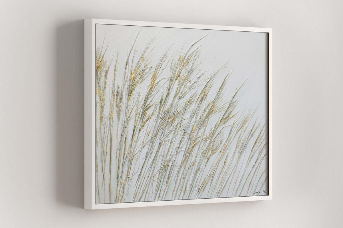 RUČNĚ MALOVANÝ AKRYLOVÝ OBRAZ BÉŽOVÝ, 100/75 CM - béžová, dřevo/textil (100/75cm) - KUNSTLOFT