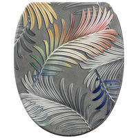 WC-SITZ mit Absenkautomatik & Top Fix Farn - Grau, Holzwerkstoff (37.7/5.5/48cm) - Sanilo