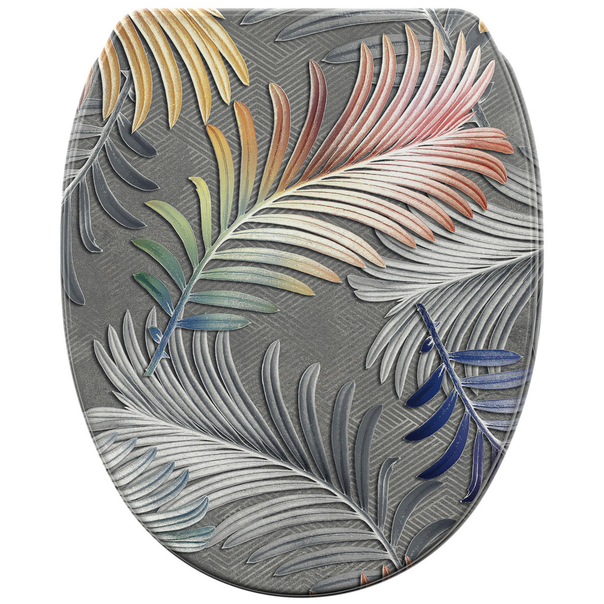 WC-SITZ mit Absenkautomatik & Top Fix Farn - Grau, Holzwerkstoff (37.7/5.5/48cm) - Sanilo