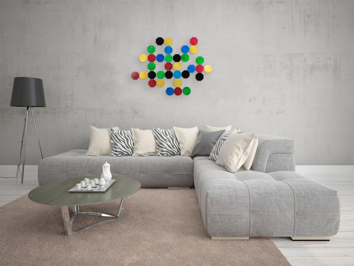 WANDDEKO Bunt 102/76 cm - Multicolor, Metall (4.17/76/4cm) - KUNSTLOFT
