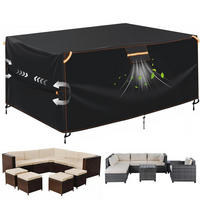 ABDECKPLANE Gartenmöbel 250 x 210 x 90 cm Wasserdicht - Schwarz, Kunststoff (250/210/90cm)