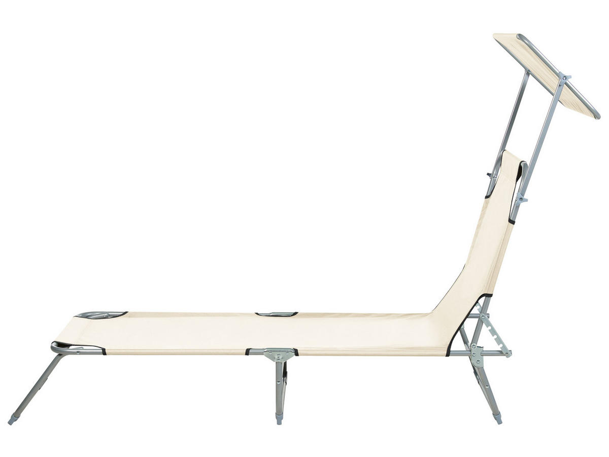 GARTENLIEGE creme Foligno - Creme, Metall (58/24/205cm) - Beliani