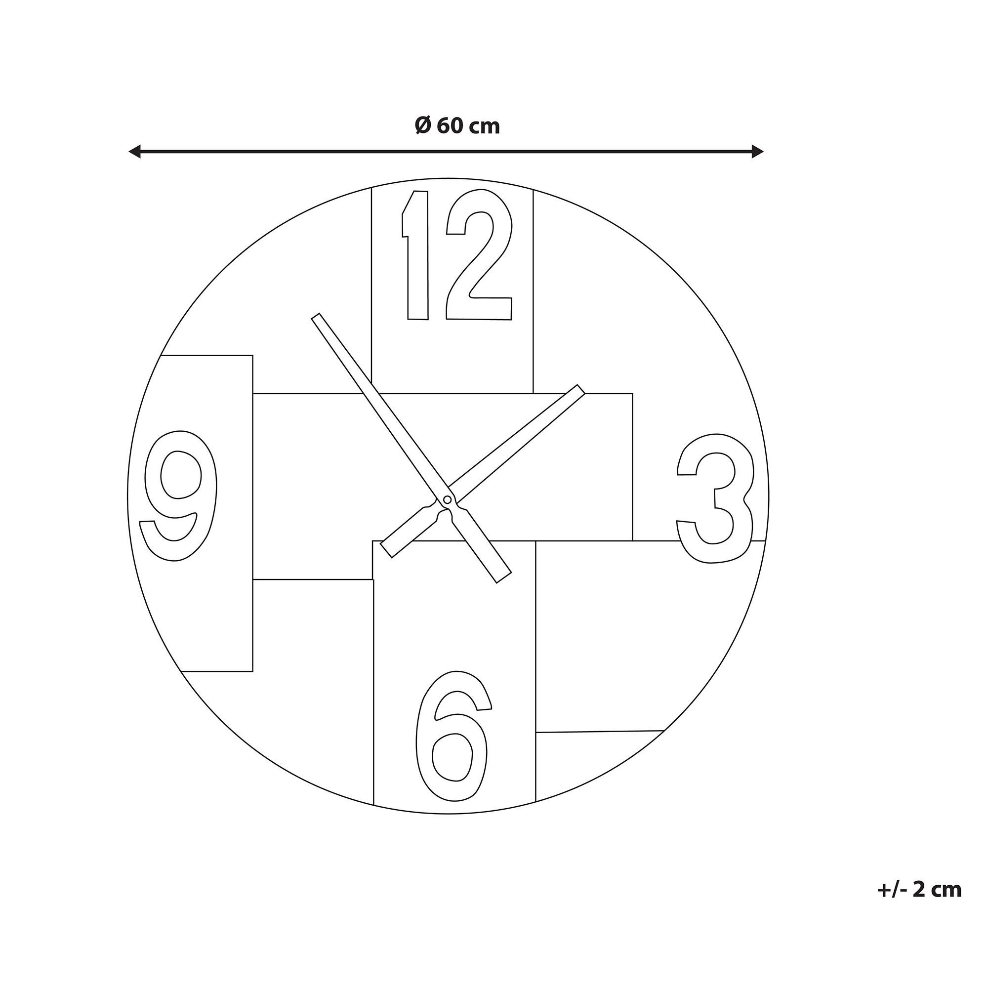 Thumbnail - Beliani Wanduhr, Hellbraun, Holzwerkstoff, Holz Optik, 60x60x4 cm, Dekoration, Uhren, Wanduhren