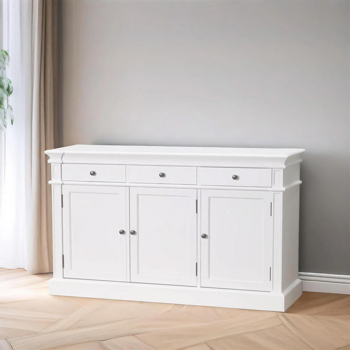 SIDEBOARD antik weiß - Weiß, Holzwerkstoff (142/86/45cm) - ebuy24