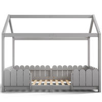 HAUSBETT 90/200 cm Grau - Grau, Holz - Raumix