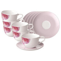 CAPPUCCINOTASSEN MIT UNTERTASSEN Rose Garden rosa 300 ml 6er Set - Robinienfarben, Keramik (17.4/9.4/17.4cm) - Villeroy & Boch