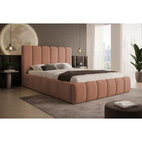 POLSTERBETT Vilo 140x200 mit Bettkasten und Stabilem Metallgestell - Rosa, Textil (140/200cm) - Storez24