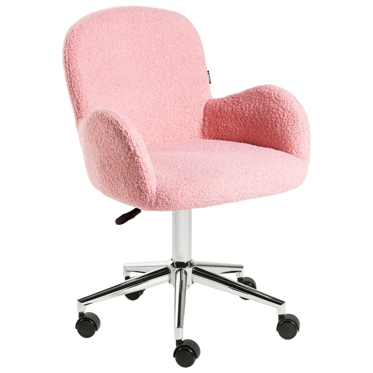 SCHREIBTISCHSTUHL Bouclé Rosa Priddy - Pink, Textil (60/79/60cm) - Beliani