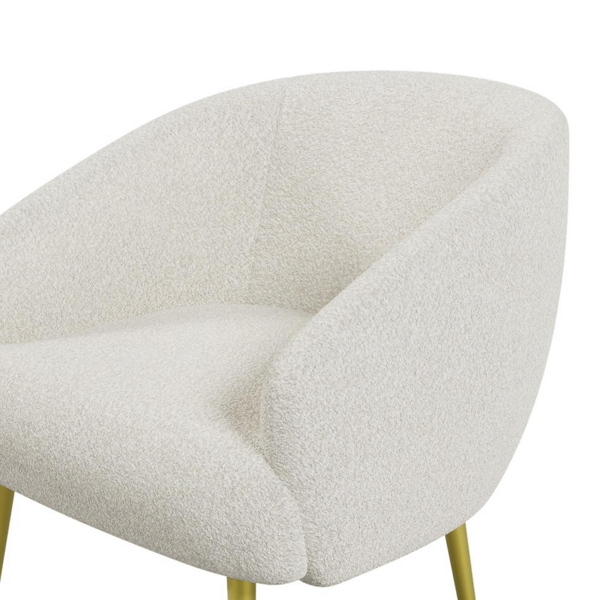 WOHNZIMMERSTUHL in White Sherpa-Stoff mit Fußhocker - Weiß, Textil/Metall (66/68/73cm) - KOMHTOM
