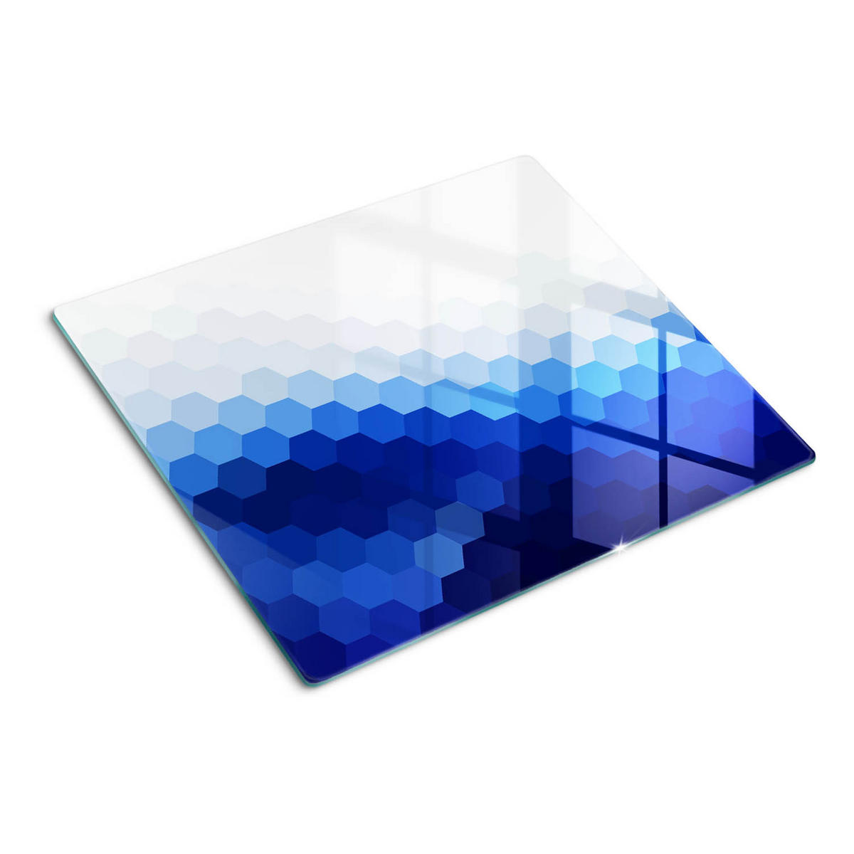 GLASPLATTE 60x52 cm Würfel - Blau, Glas (60/0.4/52cm) - TULUP