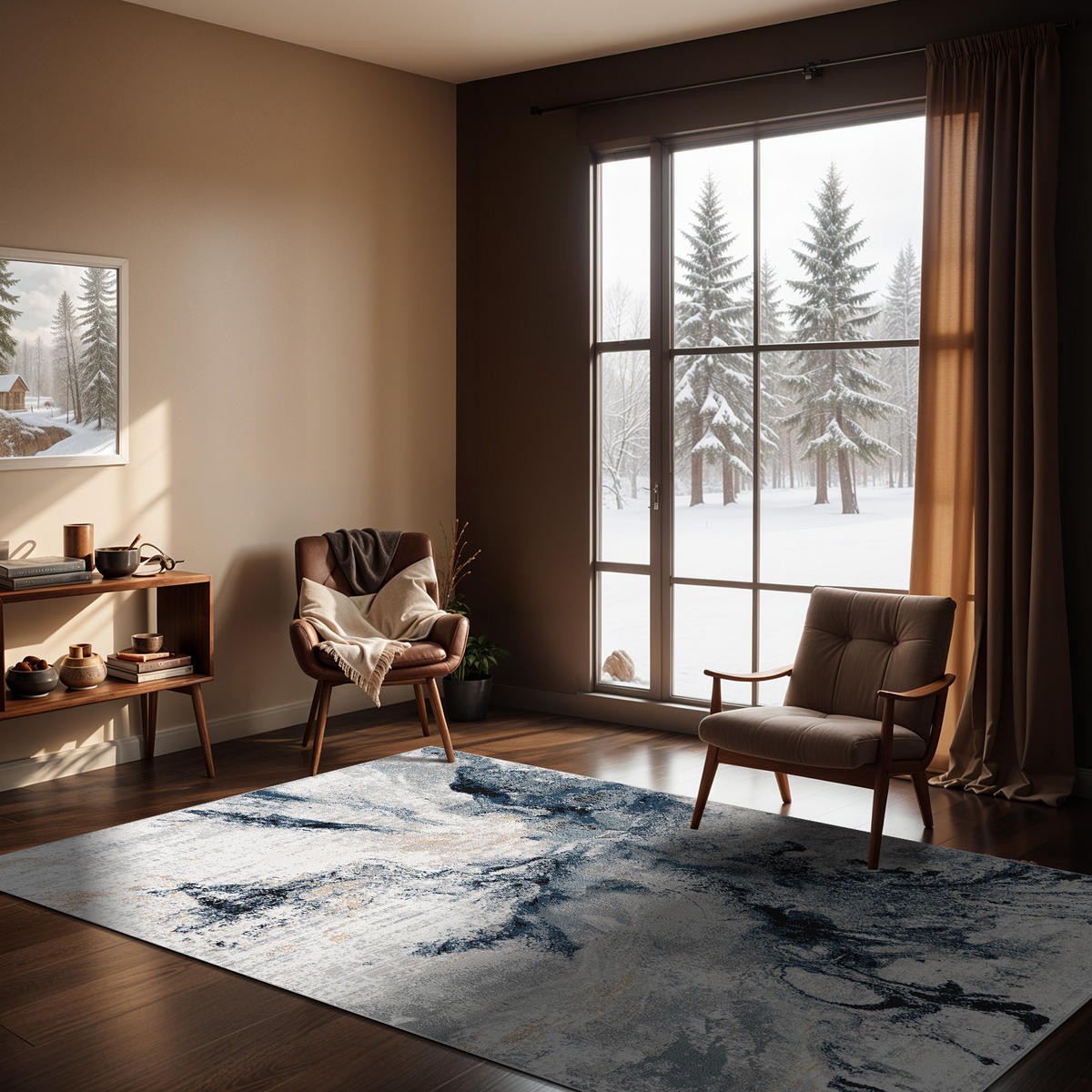KURZFLORTEPPICH 160/220 cm Grau - Blau/Grau, Naturmaterialien/Textil (160/220cm) - LIVABLISS