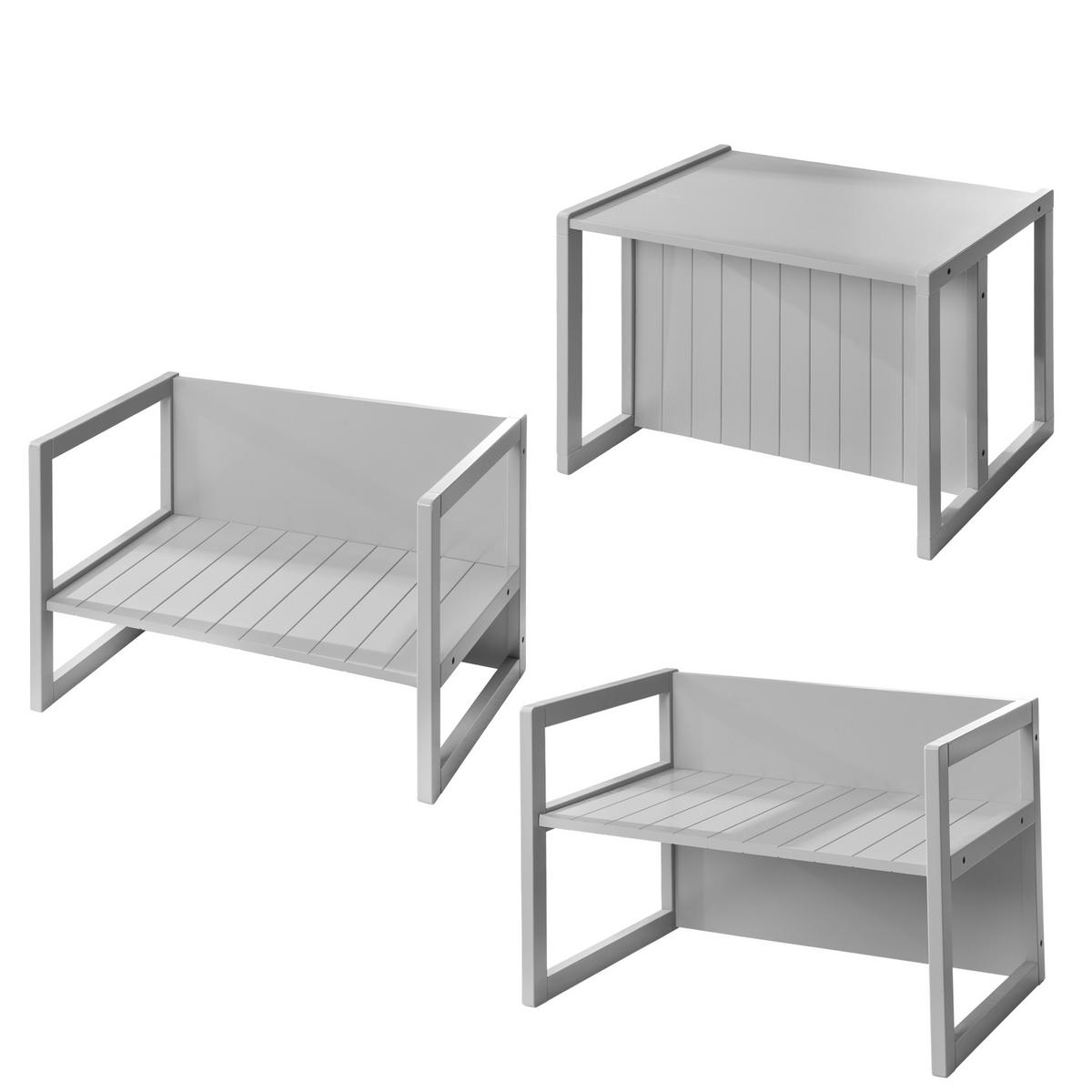 SITZBANK/ TISCH - Grau, Holzwerkstoff (61/44/44.5cm) - Roba