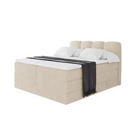 BOXBETT mit Matratze H3|H4 - NINA KING - 160x200 cm - Beige - Ecru, Holzwerkstoff (160/200cm) - ALTDECOR