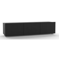 TV-LOWBOARD Kolder 150 cm Schwarz mit geriffelten Fronten - Silberfarben/Schwarz, Holzwerkstoff/Kunststoff (150/38/43cm) - Ravio