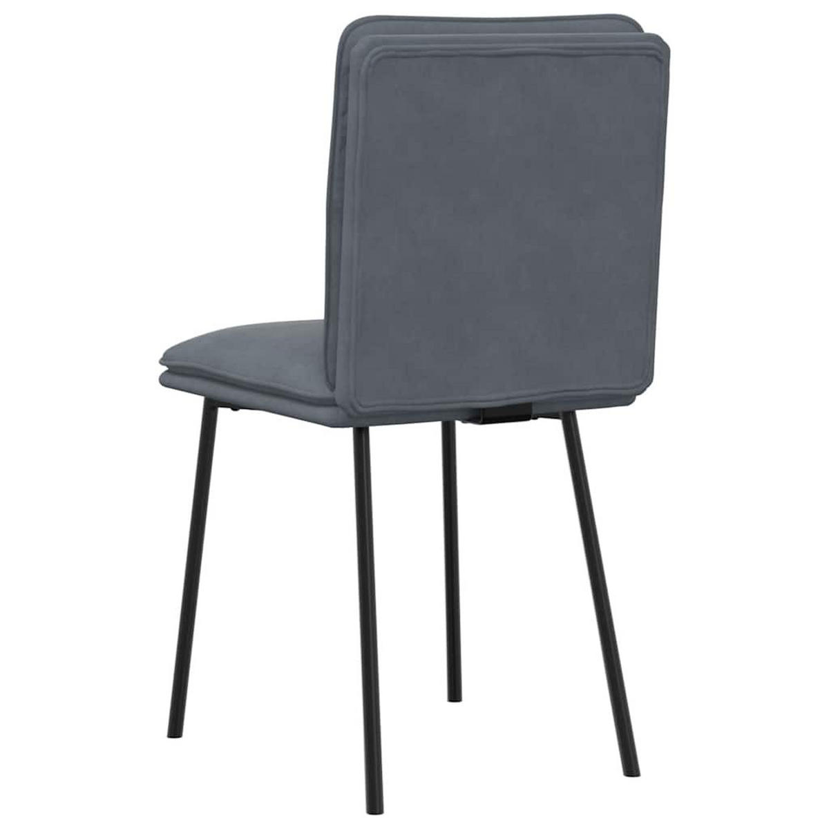 ESSZIMMERSTÜHLE 2 Stk. Dunkelgrau Samt 45*54*83cm - Grau, Metall (45/83/54cm) - ZMH